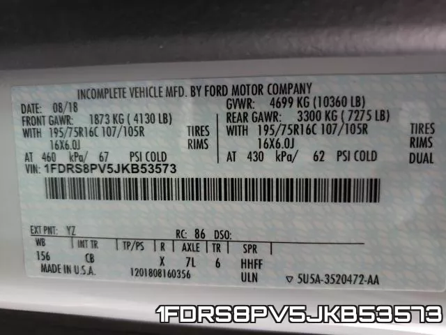 1FDRS8PV5JKB53573 фото 2