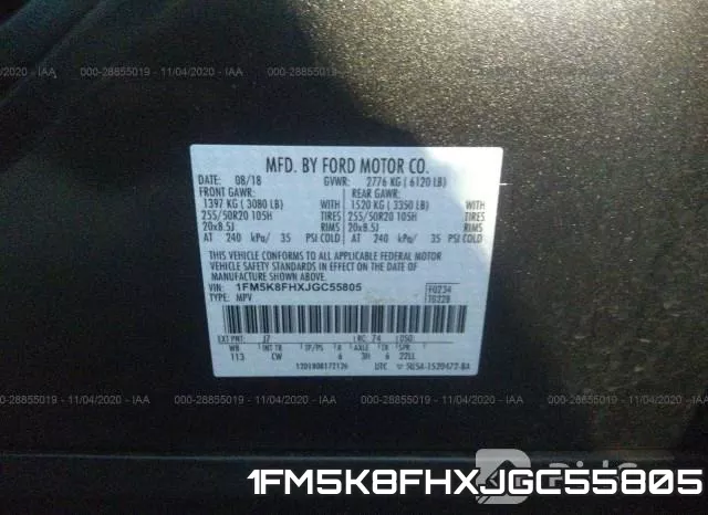 1FM5K8FHXJGC55805 фото 10