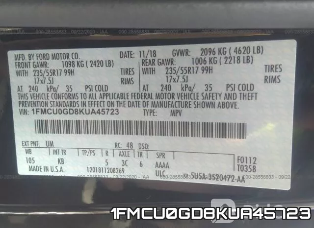 1FMCU0GD8KUA45723 фото 10