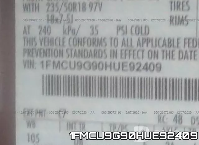 1FMCU9G90HUE92409 фото 10