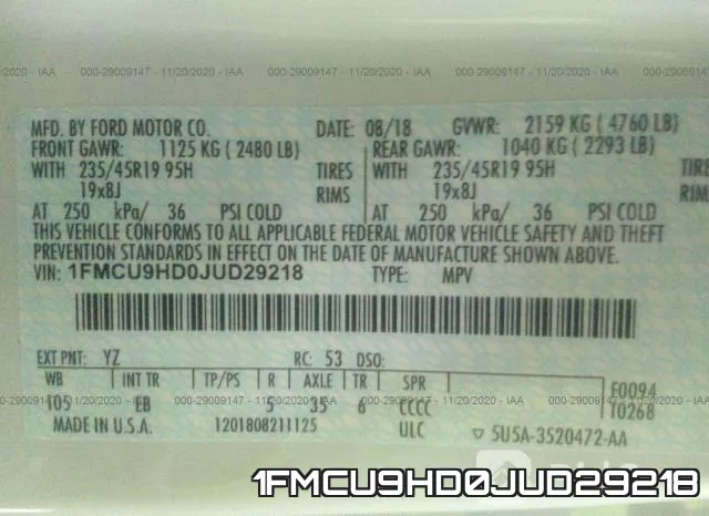 1FMCU9HD0JUD29218 фото 10