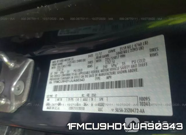 1FMCU9HD1JUA90343 фото 10