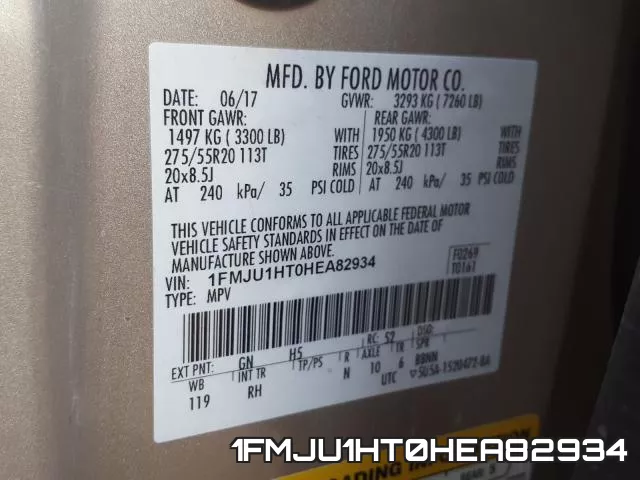 1FMJU1HT0HEA82934 фото 2