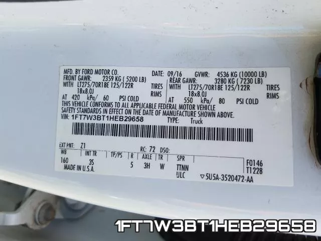 1FT7W3BT1HEB29658 фото 2