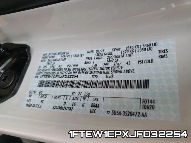 1FTEW1CPXJFD32254 фото 2
