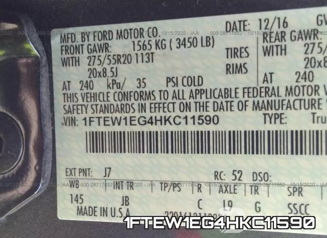 1FTEW1EG4HKC11590 фото 10