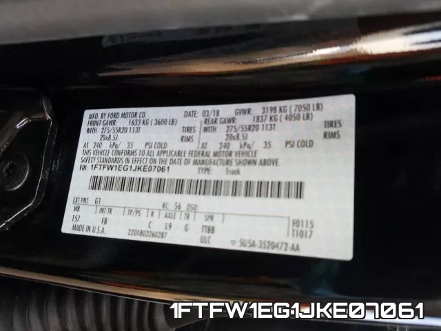 1FTFW1EG1JKE07061 фото 2