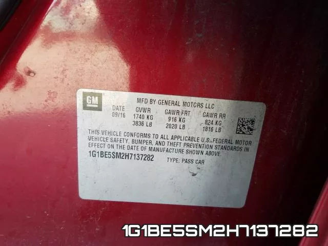 1G1BE5SM2H7137282 фото 2