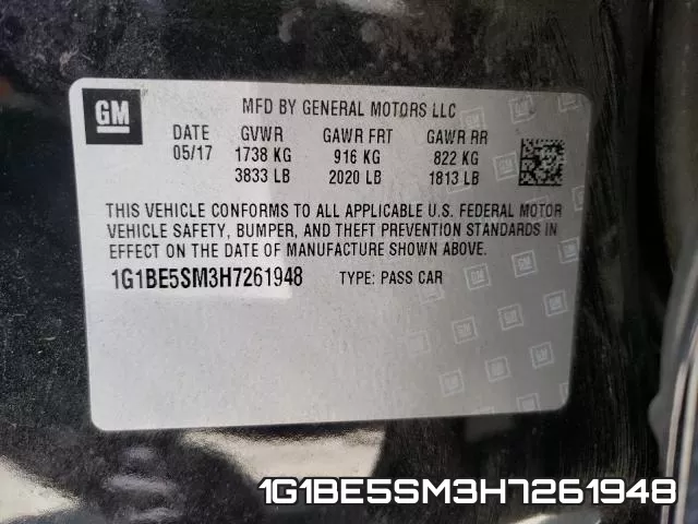 1G1BE5SM3H7261948 фото 2