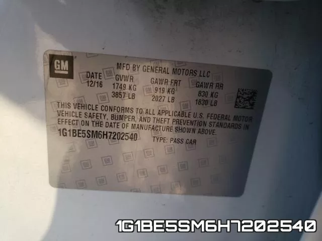 1G1BE5SM6H7202540 фото 2