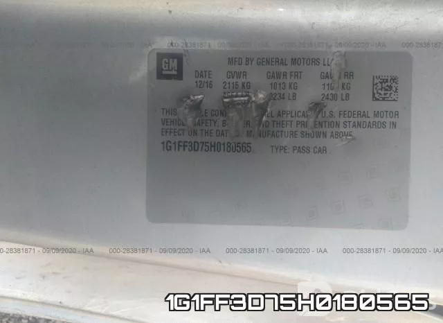 1G1FF3D75H0180565 фото 10