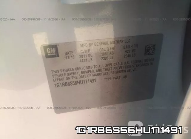 1G1RB6S56HU171491 фото 10