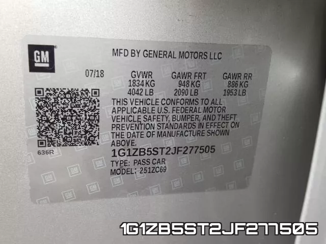 1G1ZB5ST2JF277505 фото 2