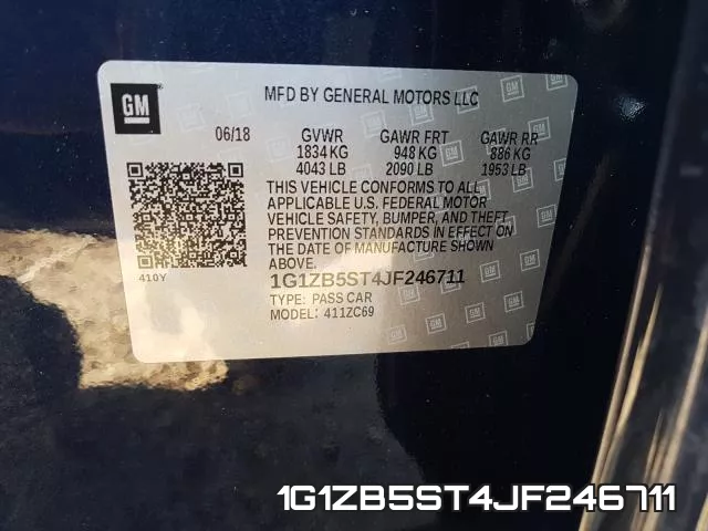 1G1ZB5ST4JF246711 фото 2