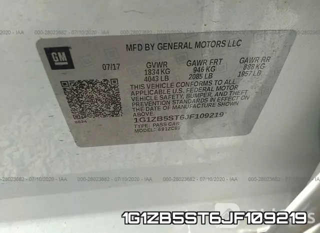 1G1ZB5ST6JF109219 фото 10