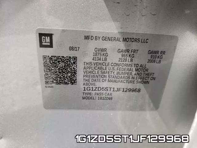 1G1ZD5ST1JF129968 фото 2