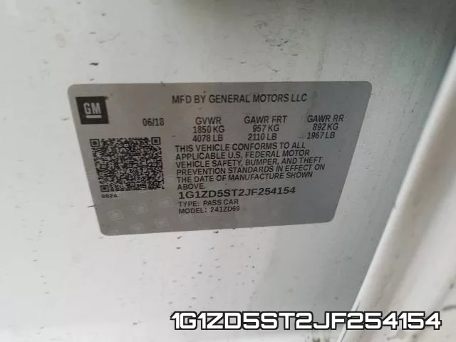 1G1ZD5ST2JF254154 фото 2
