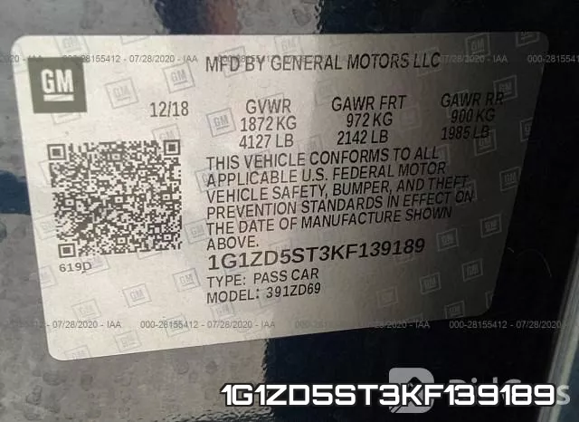 1G1ZD5ST3KF139189 фото 10