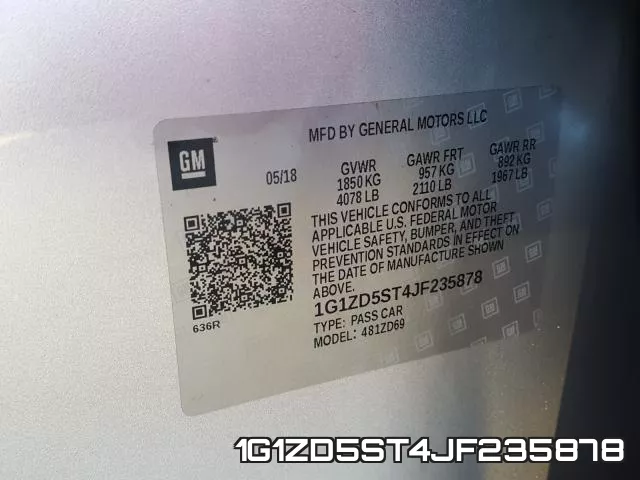 1G1ZD5ST4JF235878 фото 2