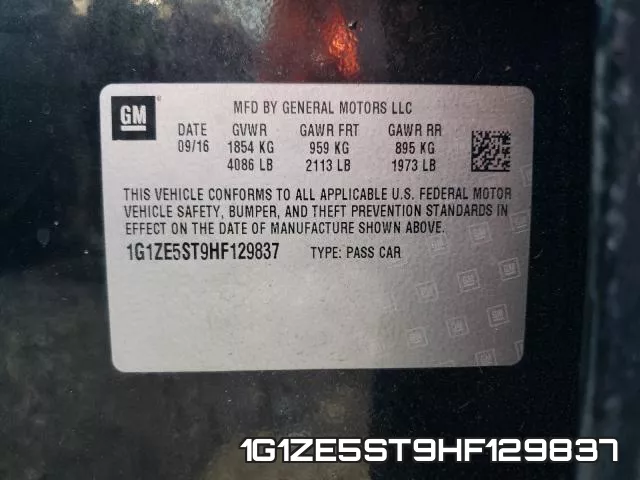 1G1ZE5ST9HF129837 фото 2