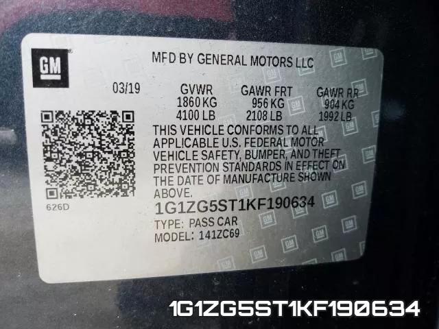 1G1ZG5ST1KF190634 фото 2