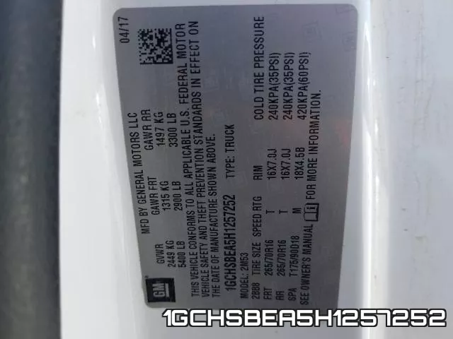 1GCHSBEA5H1257252 фото 2