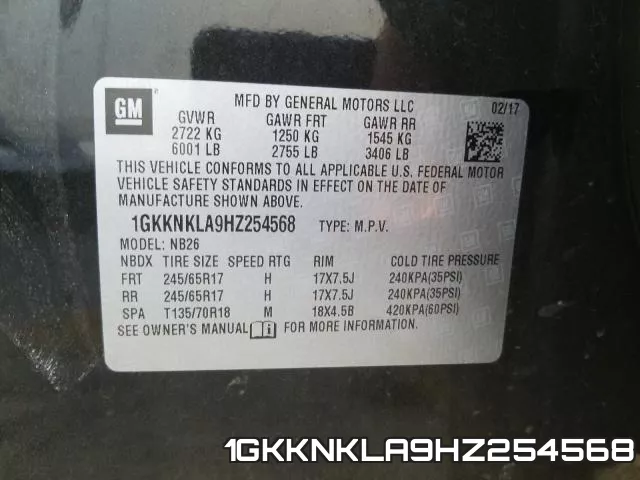 1GKKNKLA9HZ254568 фото 2