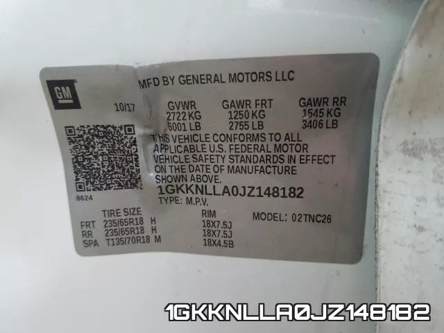 1GKKNLLA0JZ148182 фото 2