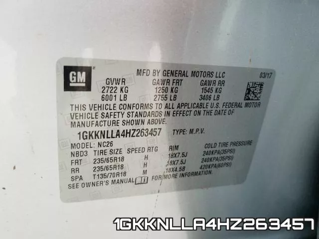 1GKKNLLA4HZ263457 фото 2