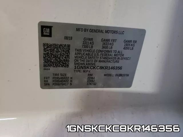 1GNSKCKC8KR146356 фото 2