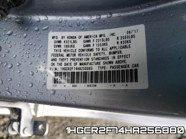 1HGCR2F74HA256880 фото 2