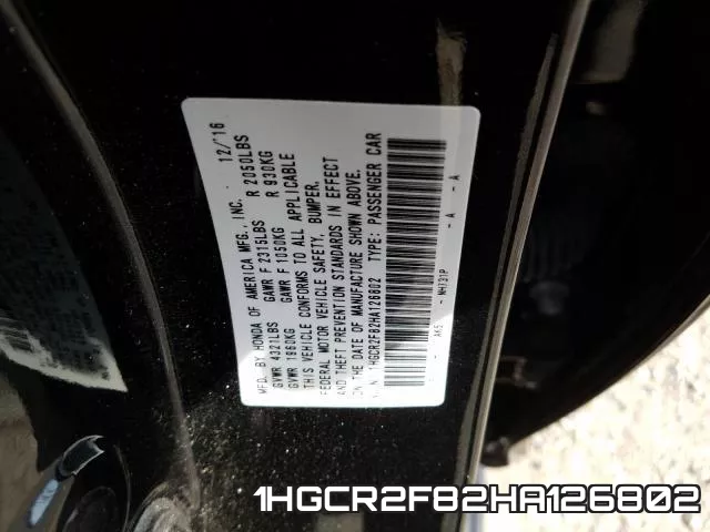 1HGCR2F82HA126802 фото 2