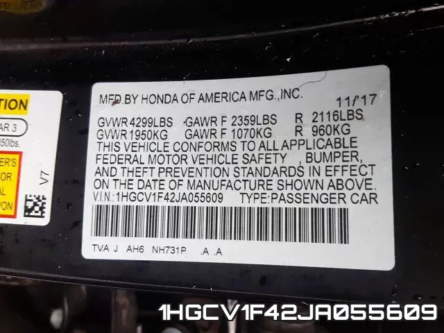 1HGCV1F42JA055609 фото 2