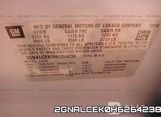2GNALCEK0H6264238 фото 9