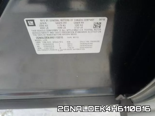 2GNALDEK4H6110816 фото 2