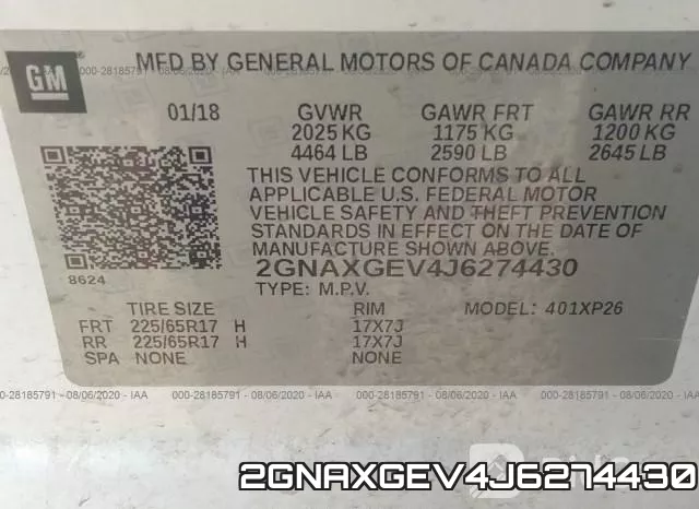 2GNAXGEV4J6274430 фото 10