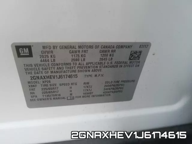 2GNAXHEV1J6174615 фото 2