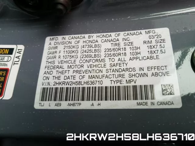 2HKRW2H58LH636710 фото 2