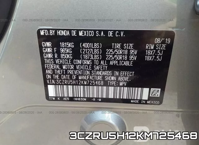 3CZRU5H12KM725468 фото 10
