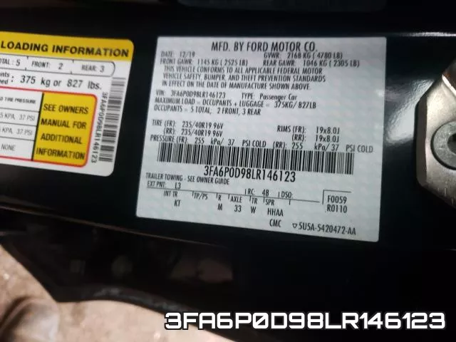 3FA6P0D98LR146123 фото 2
