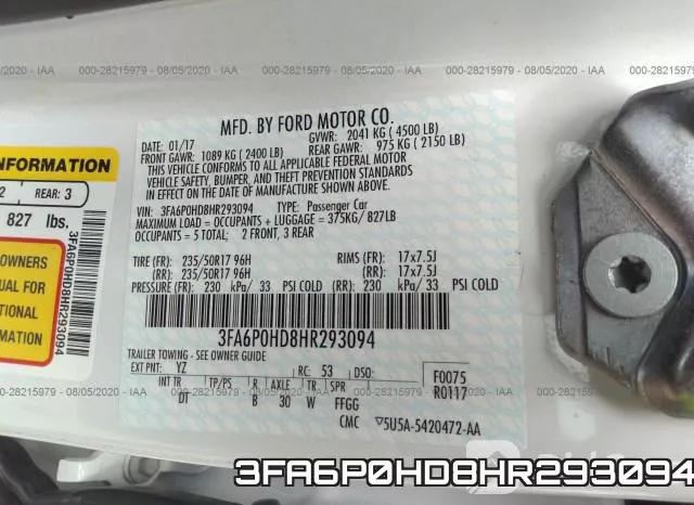 3FA6P0HD8HR293094 фото 10