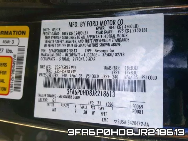 3FA6P0HD8JR218613 фото 2