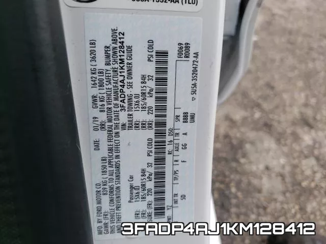 3FADP4AJ1KM128412 фото 2