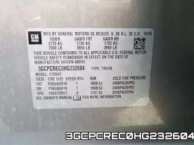 3GCPCREC0HG232604 фото 2