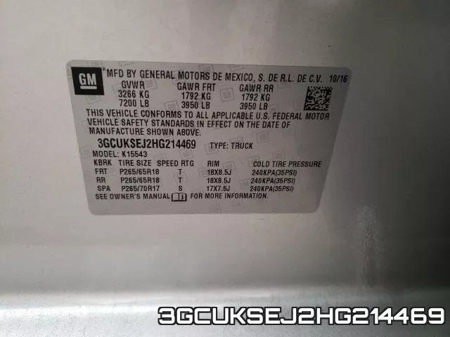 3GCUKSEJ2HG214469 фото 2