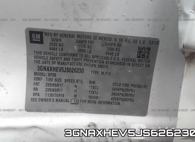 3GNAXHEV5JS626230 фото 10