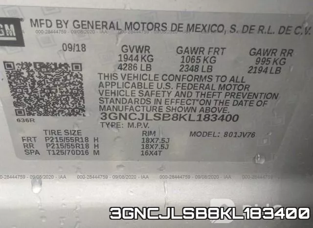3GNCJLSB8KL183400 фото 9