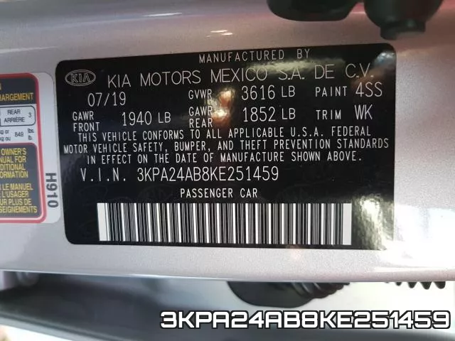 3KPA24AB8KE251459 фото 2