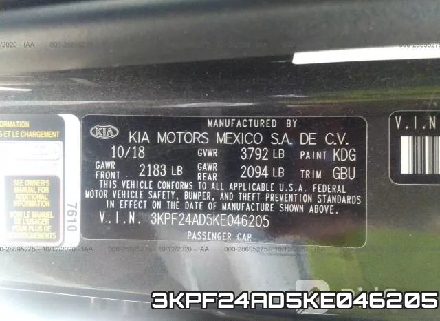 3KPF24AD5KE046205 фото 10