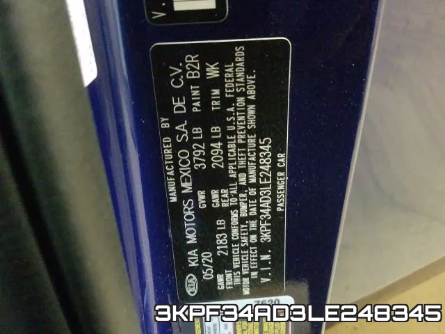 3KPF34AD3LE248345 фото 2